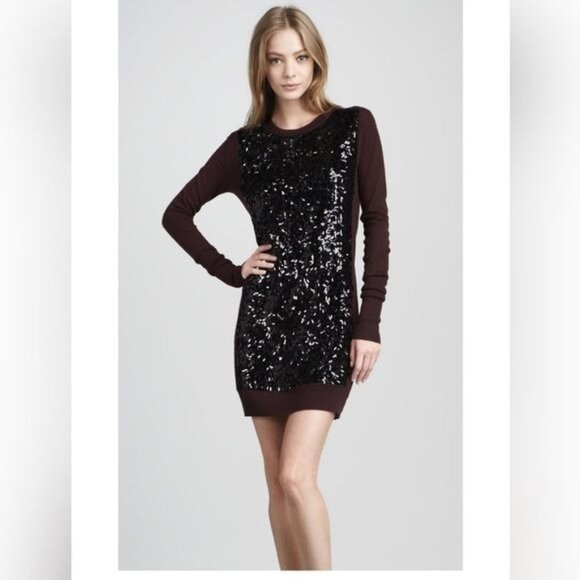 Diane Von Furstenberg Dresses & Skirts - Diane Von Furstenberg Danette Sequin Purple Bodycon wool Sweater Dress Medium